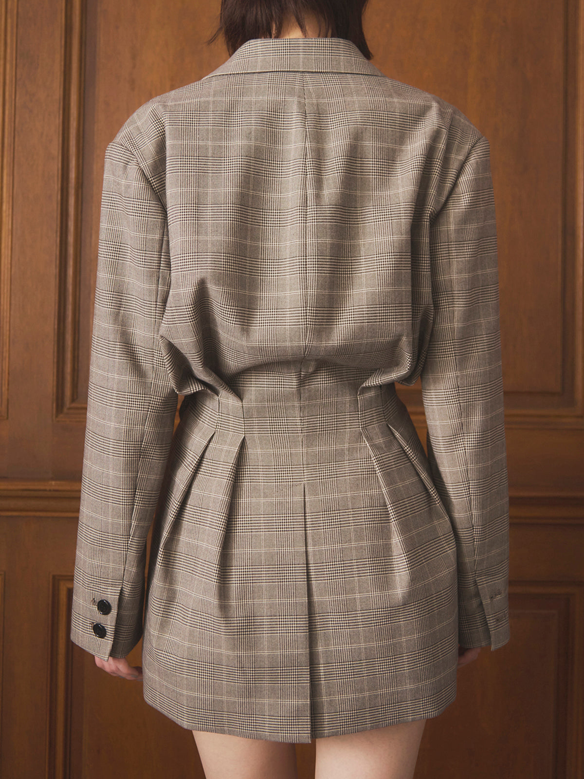 ウエストタックグレンチェックジャケット