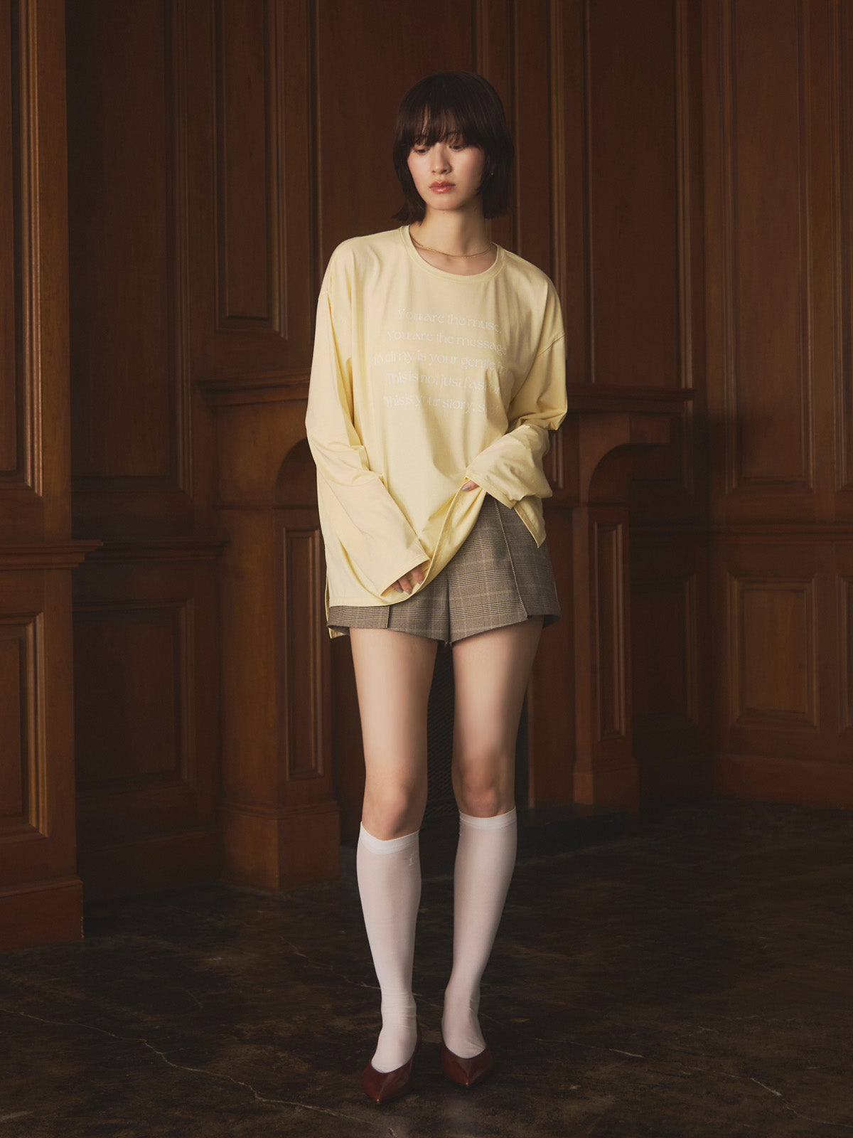 グレンチェックスカショーパン