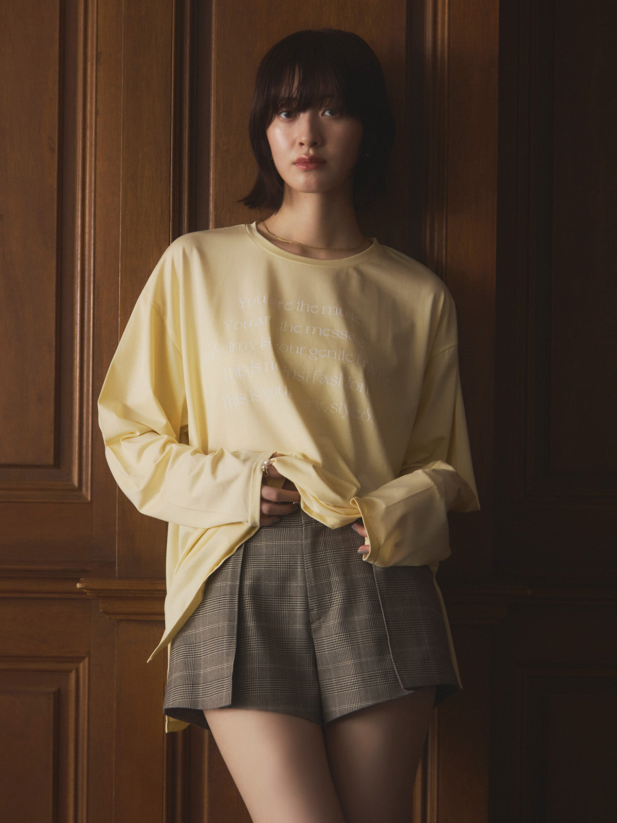 MODEL:166cm／COLOR:CHECK／SIZE:36