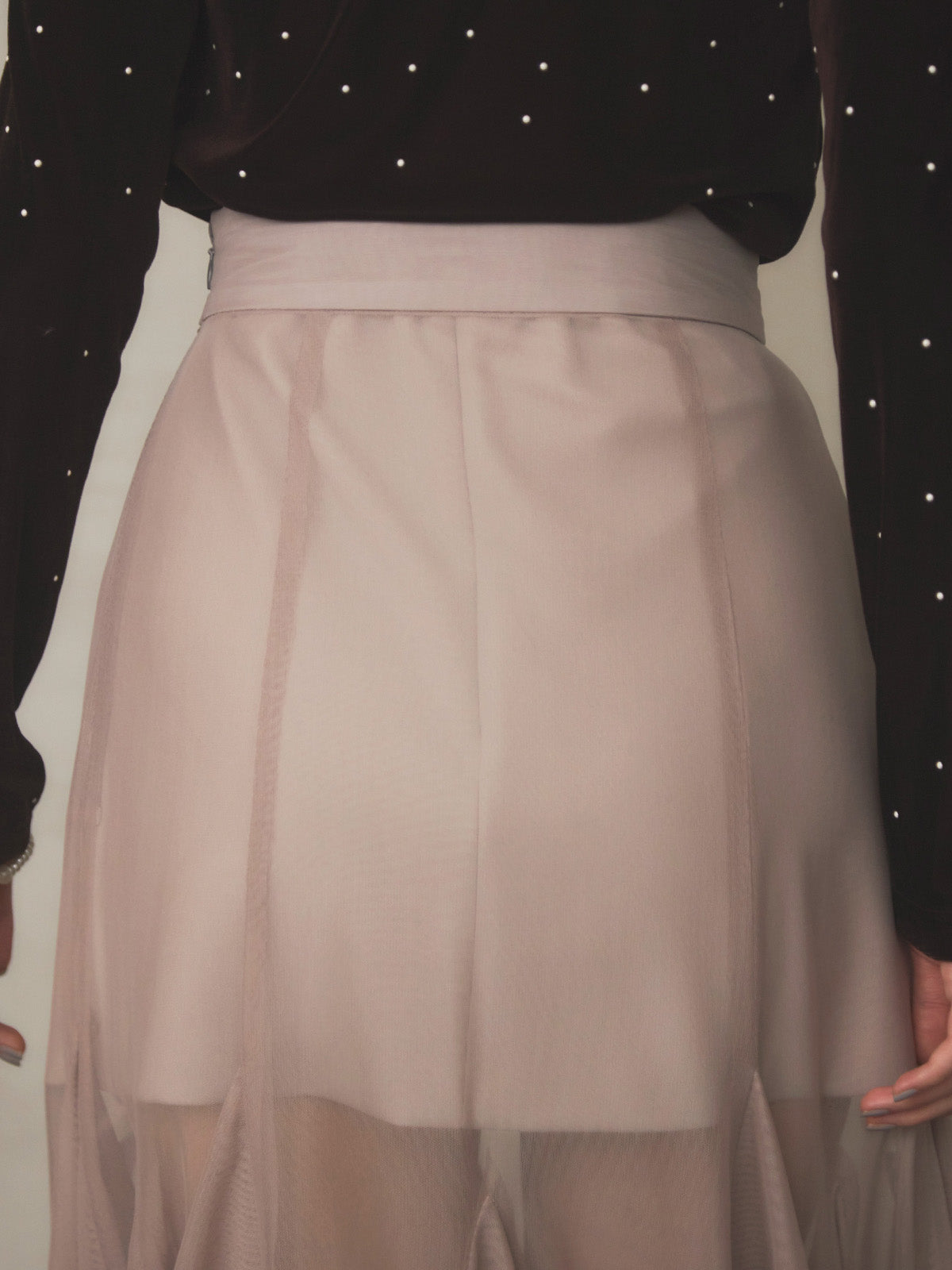 チュールティアードスカート