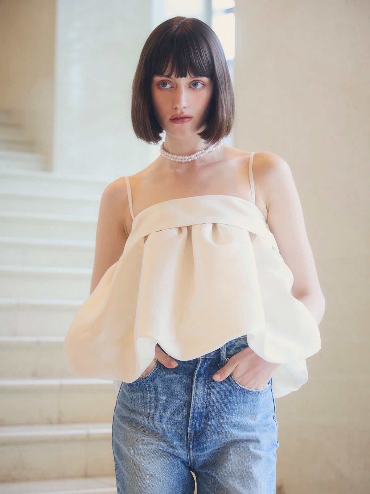 MODEL:177cm／COLOR:OFF WHITE／SIZE:36(S)