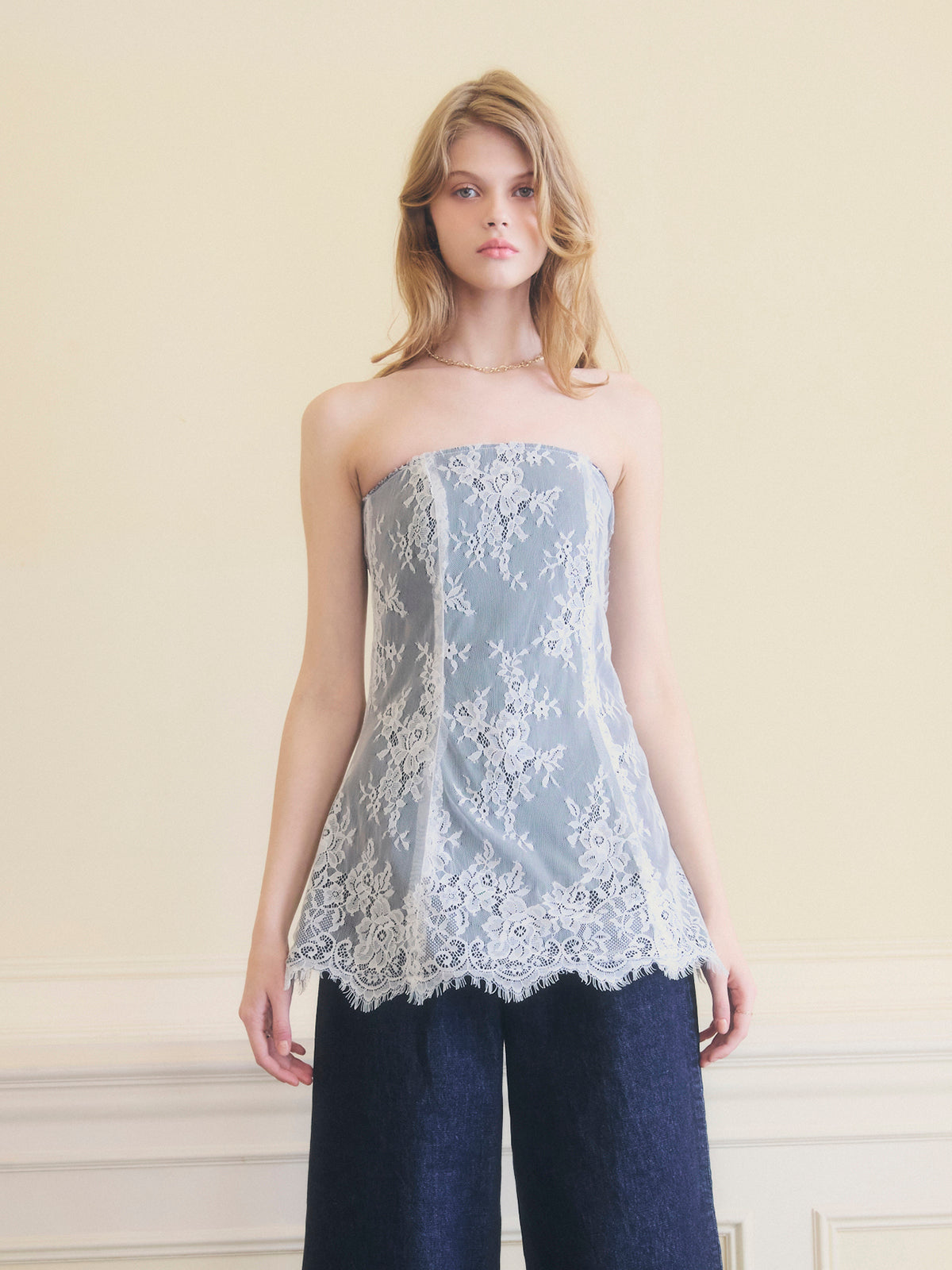 JANE DENIM PEPLUM TOPS
