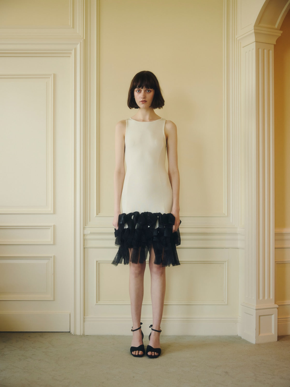 RIBBON HEM KNIT DRESS