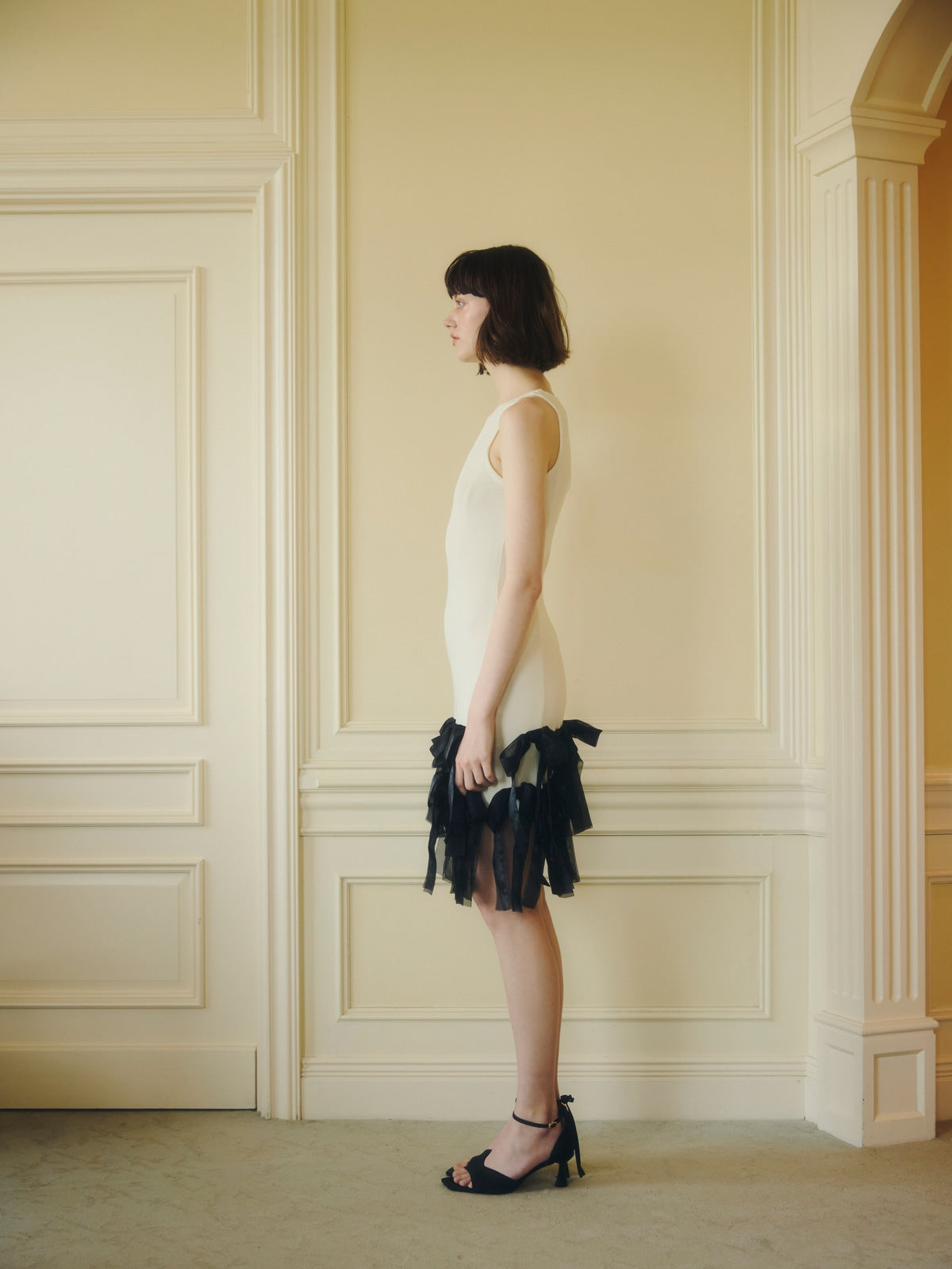 RIBBON HEM KNIT DRESS