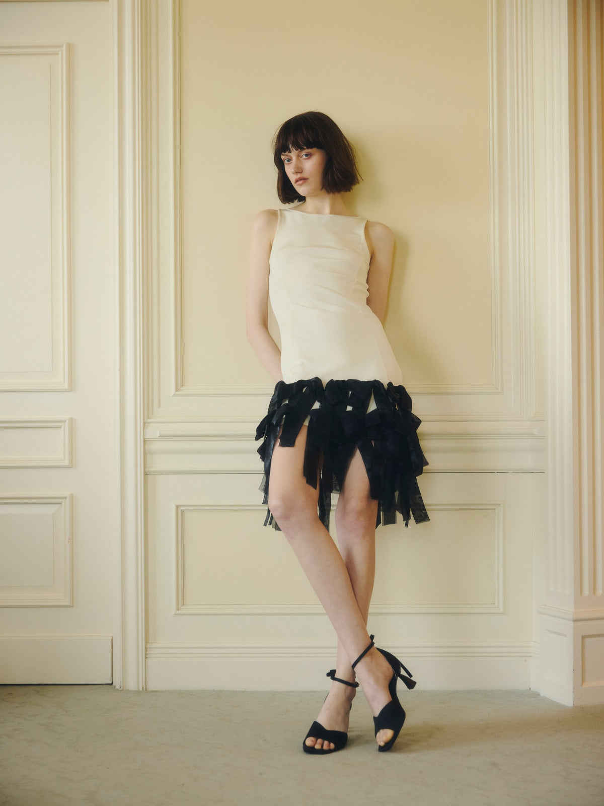 RIBBON HEM KNIT DRESS