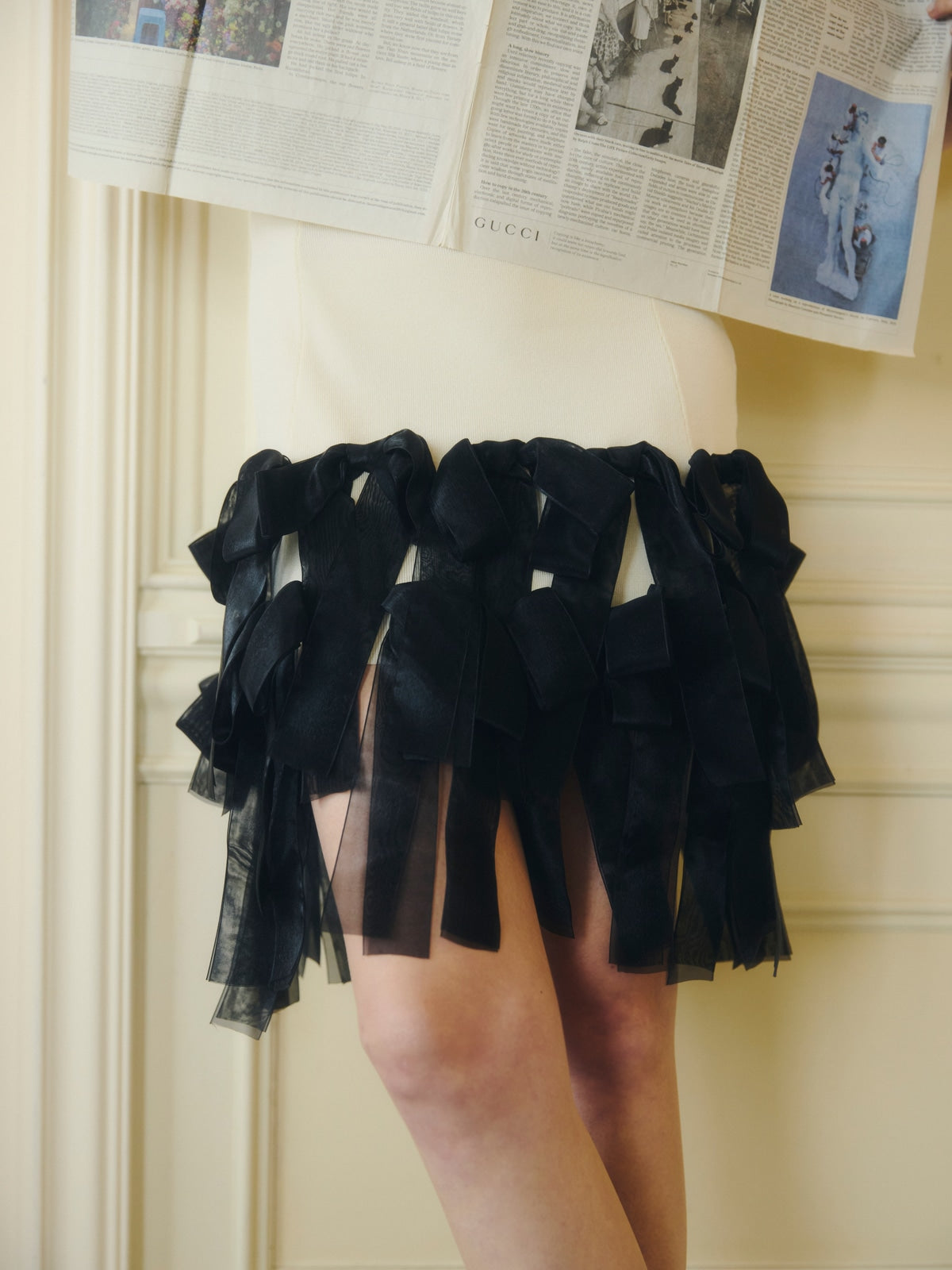 RIBBON HEM KNIT DRESS