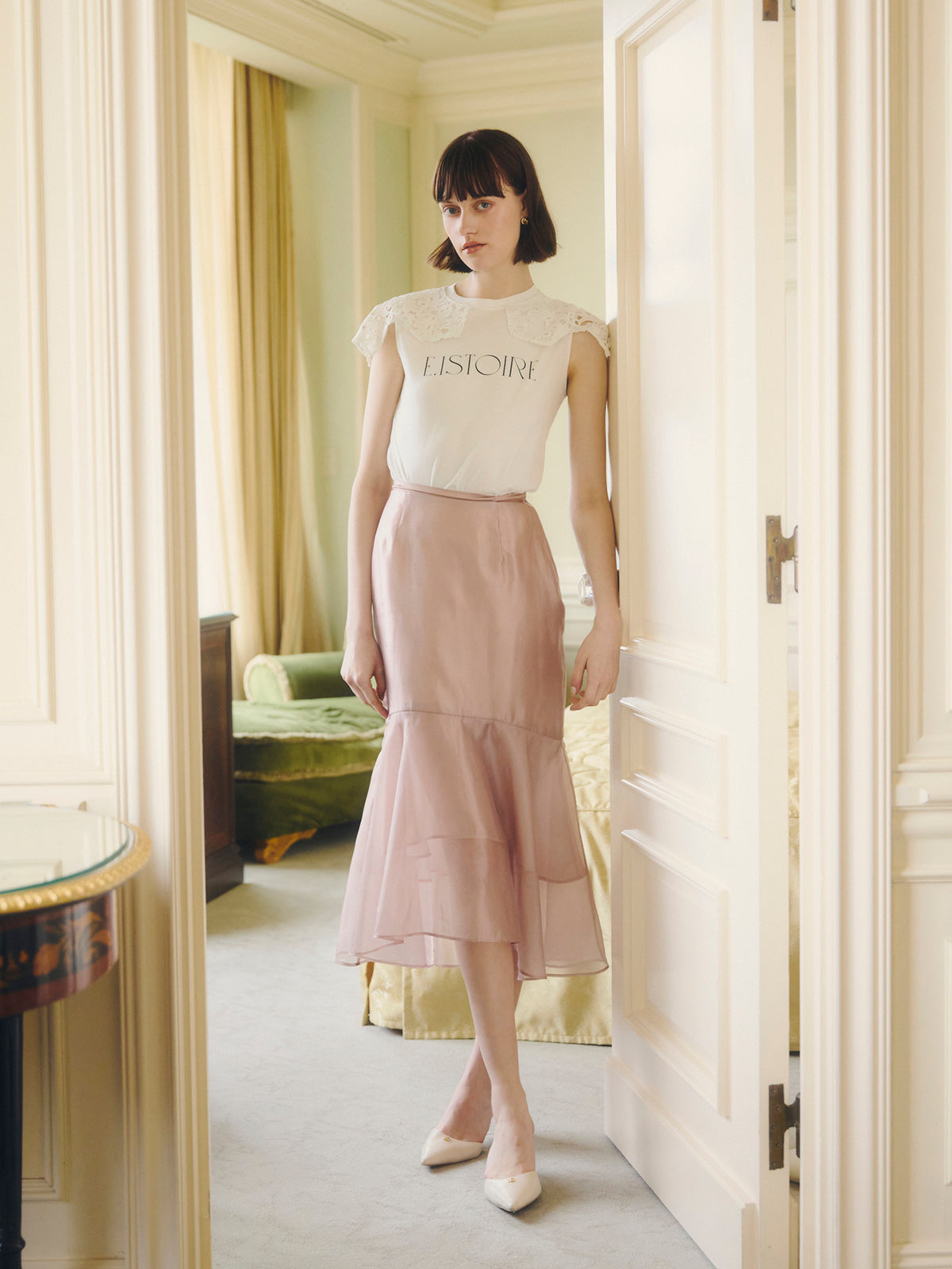 MODEL:177cm／COLOR:PINK／SIZE:36(S)