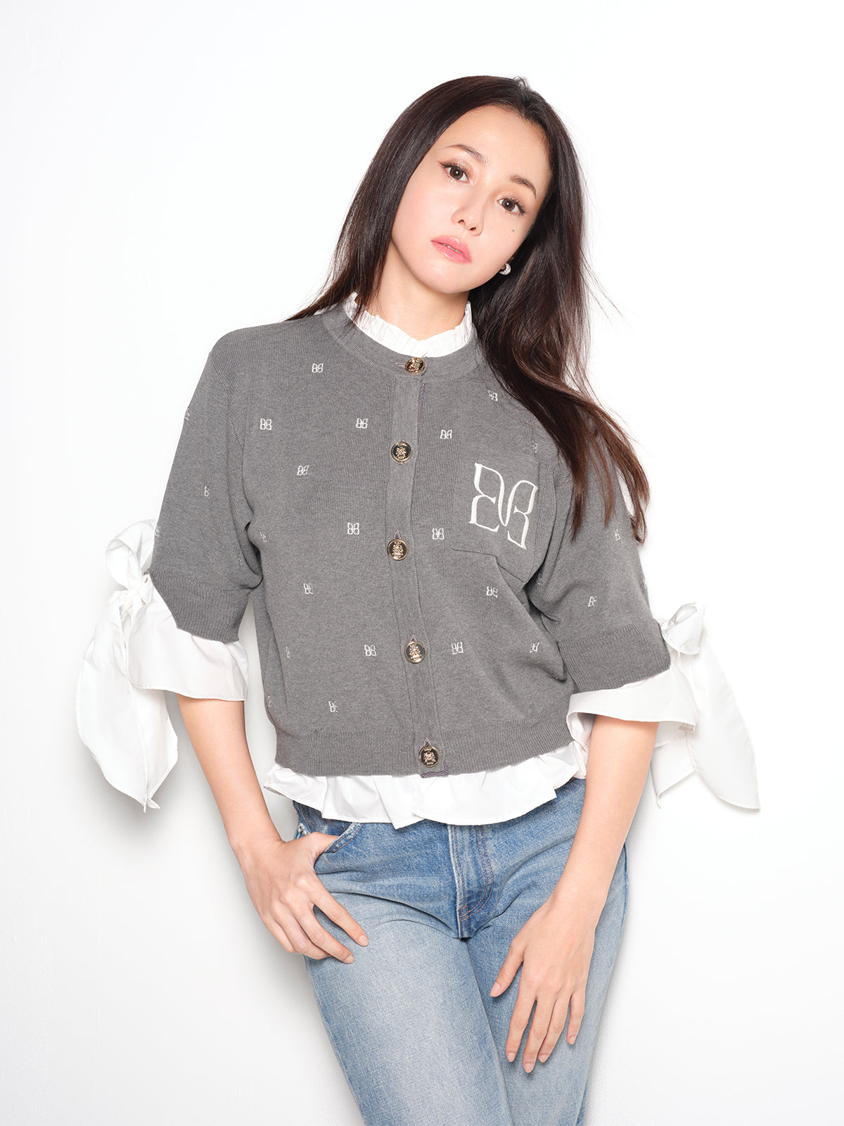 【26SS ver.】PAPILLON EMBROIDERY ATTACHED CARDIGAN