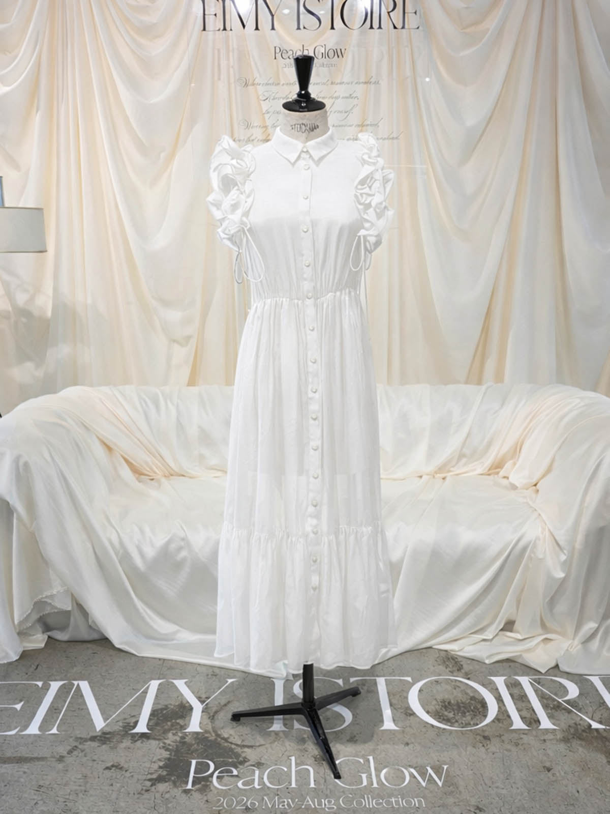 【10周年】フリルスリーブシアーワンピース