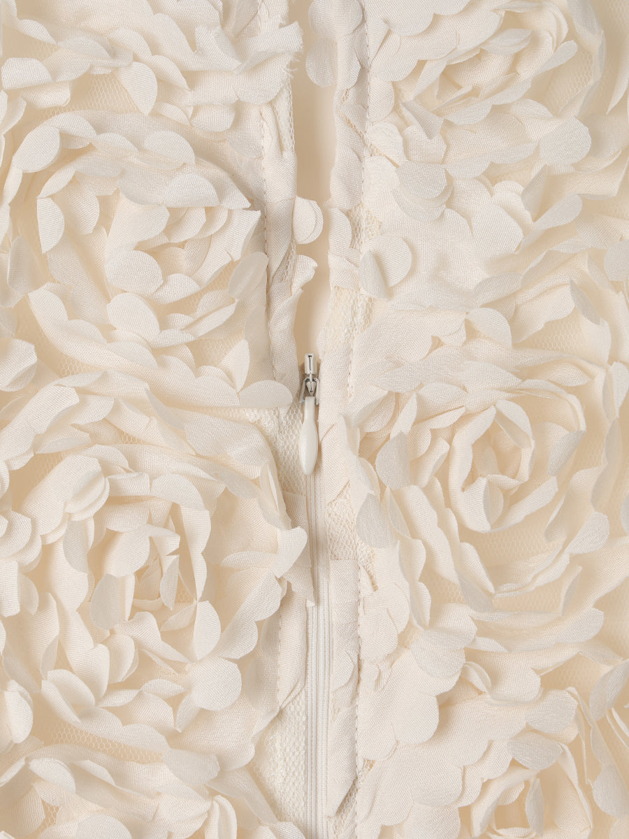 ボリュームフラワーモチーフアメスリワンピース