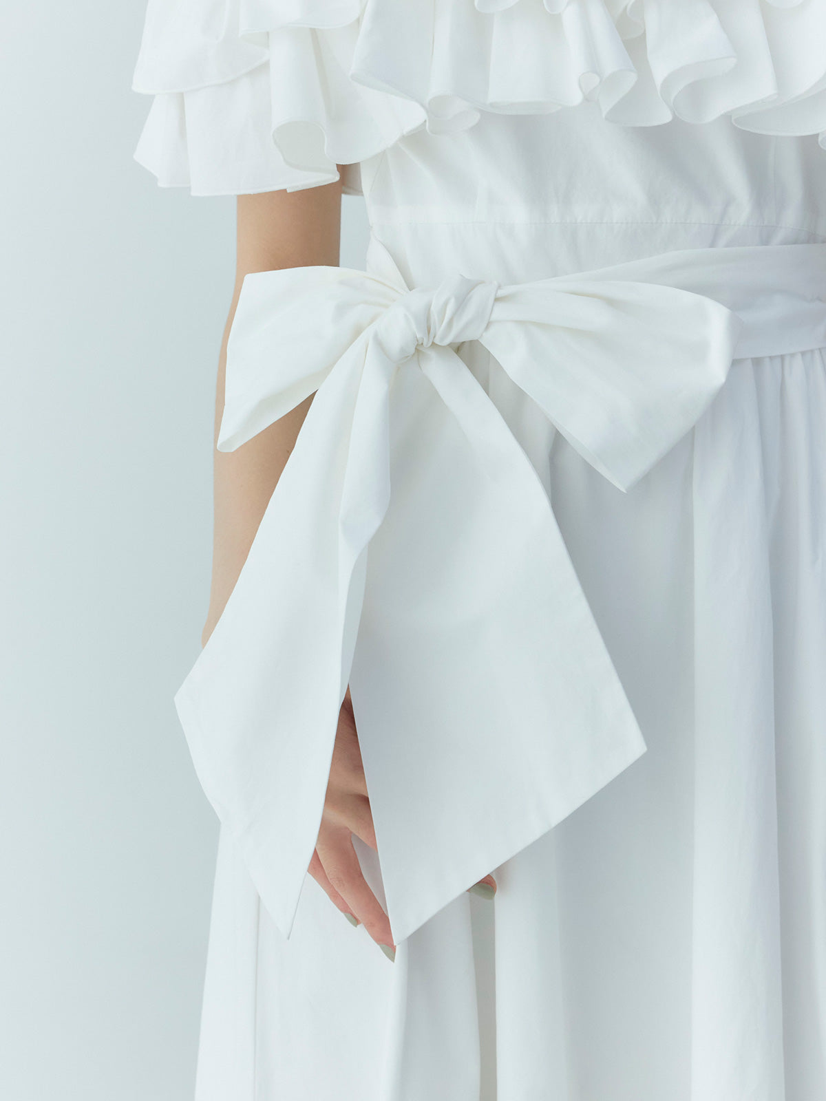 オフショルフリルマキシワンピース