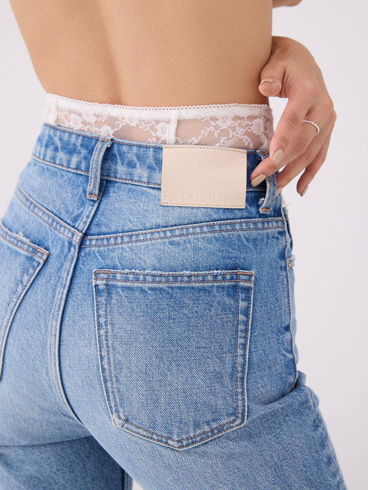 スリムフレアデニムパンツ