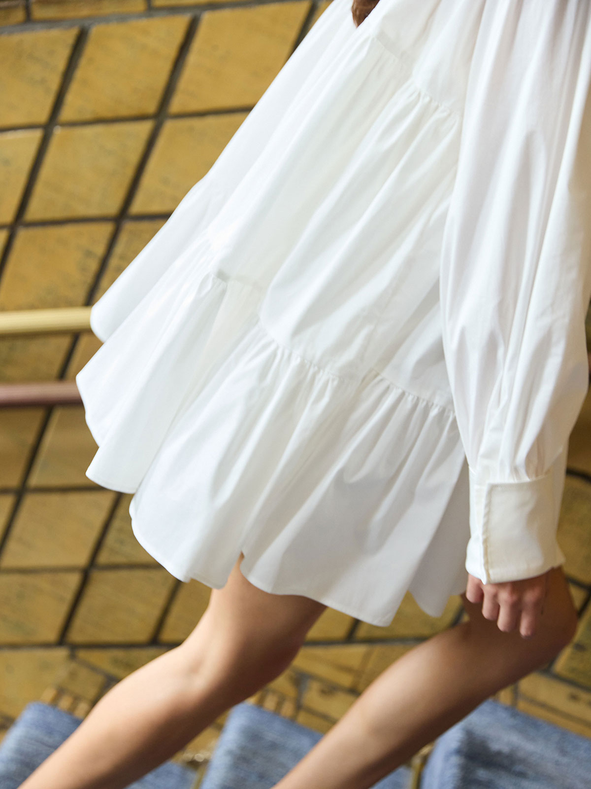 ボリュームティアードミニワンピース