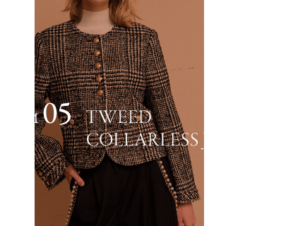 ツイードノーカラージャケット