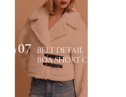 ベルトディテールボアショートコート