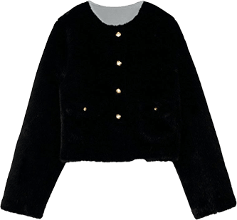 ゴールドボタンフェイクファージャケット