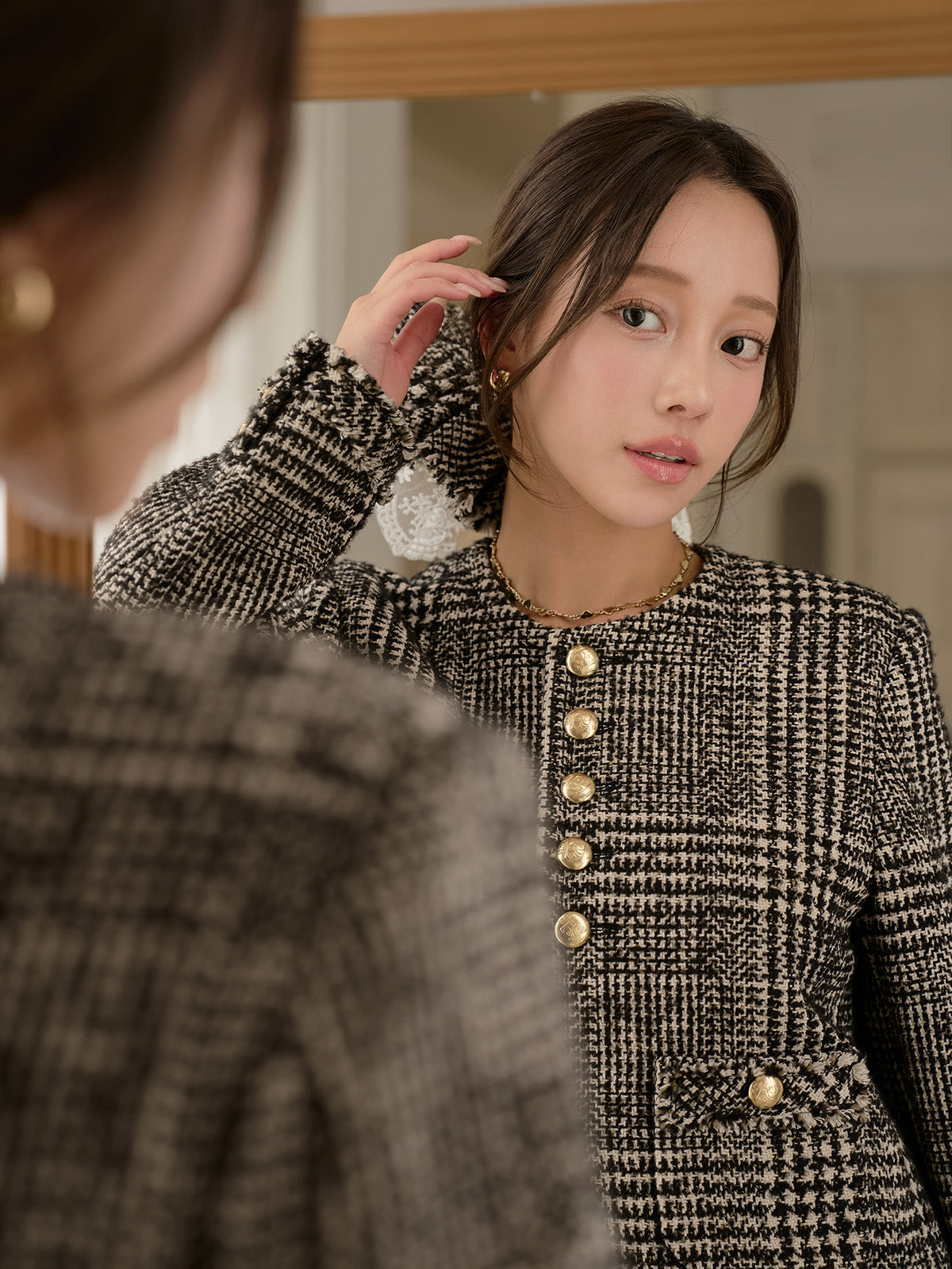 ツイードノーカラージャケット