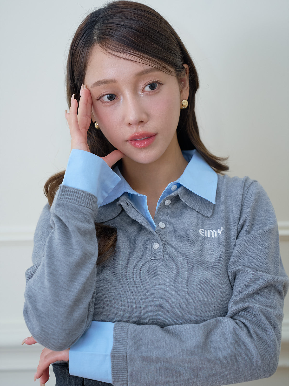 MODEL:160cm／COLOR:GREY／SIZE:F