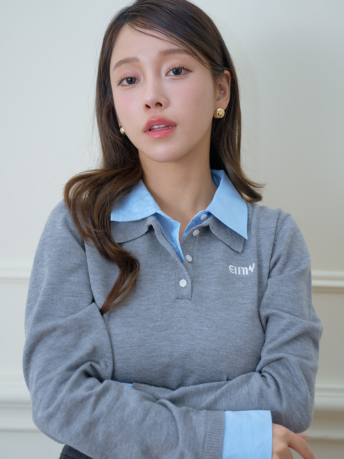 【New Color】ダブルカラーデザインニット