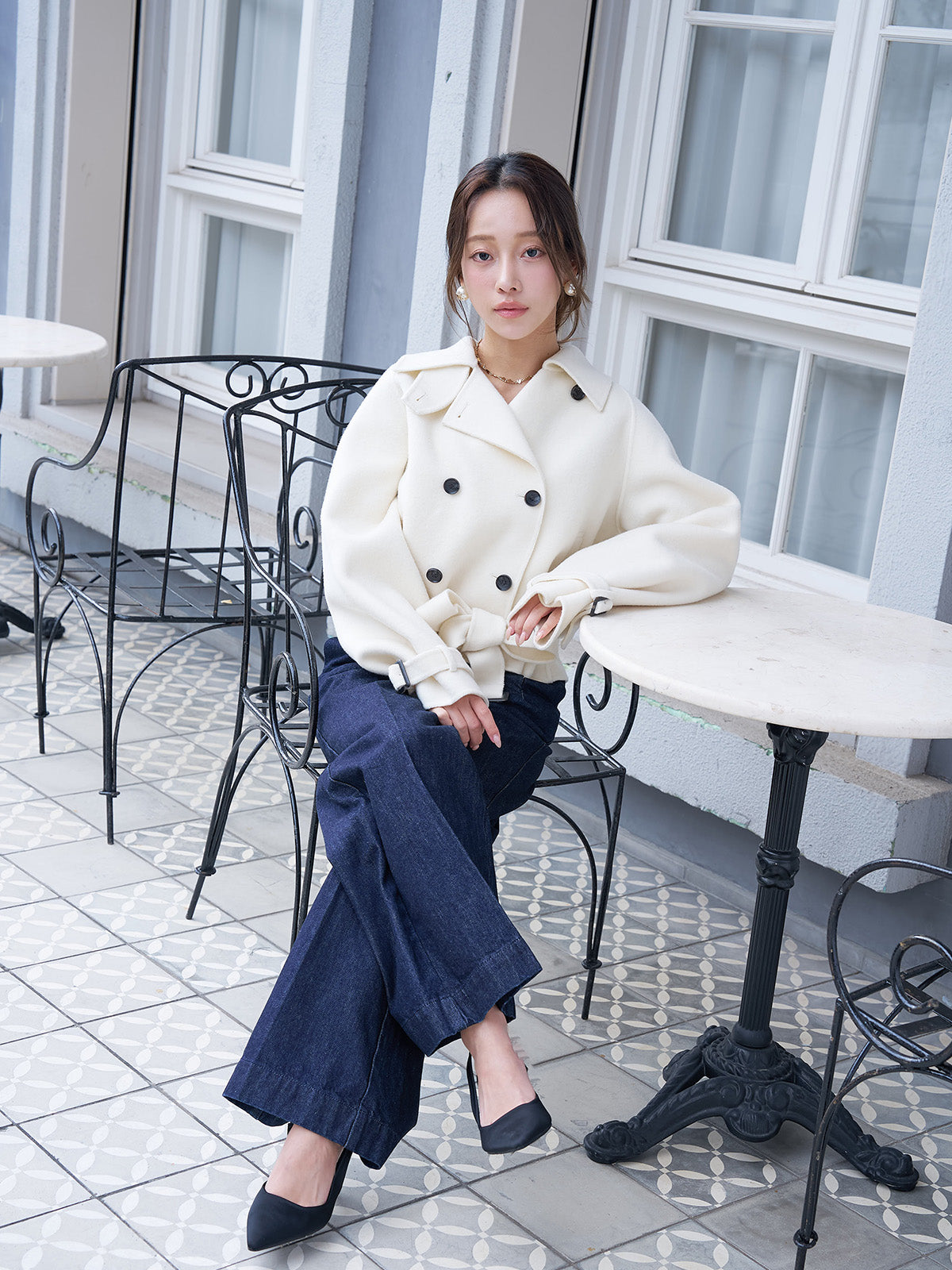 ウールショートトレンチコート