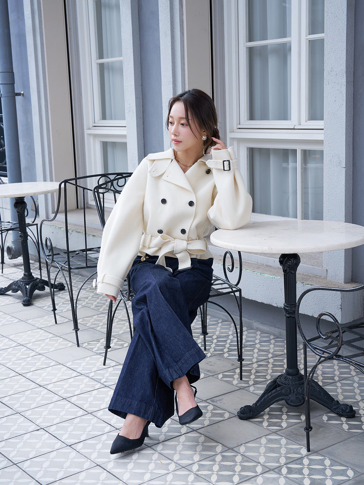 ウールショートトレンチコート