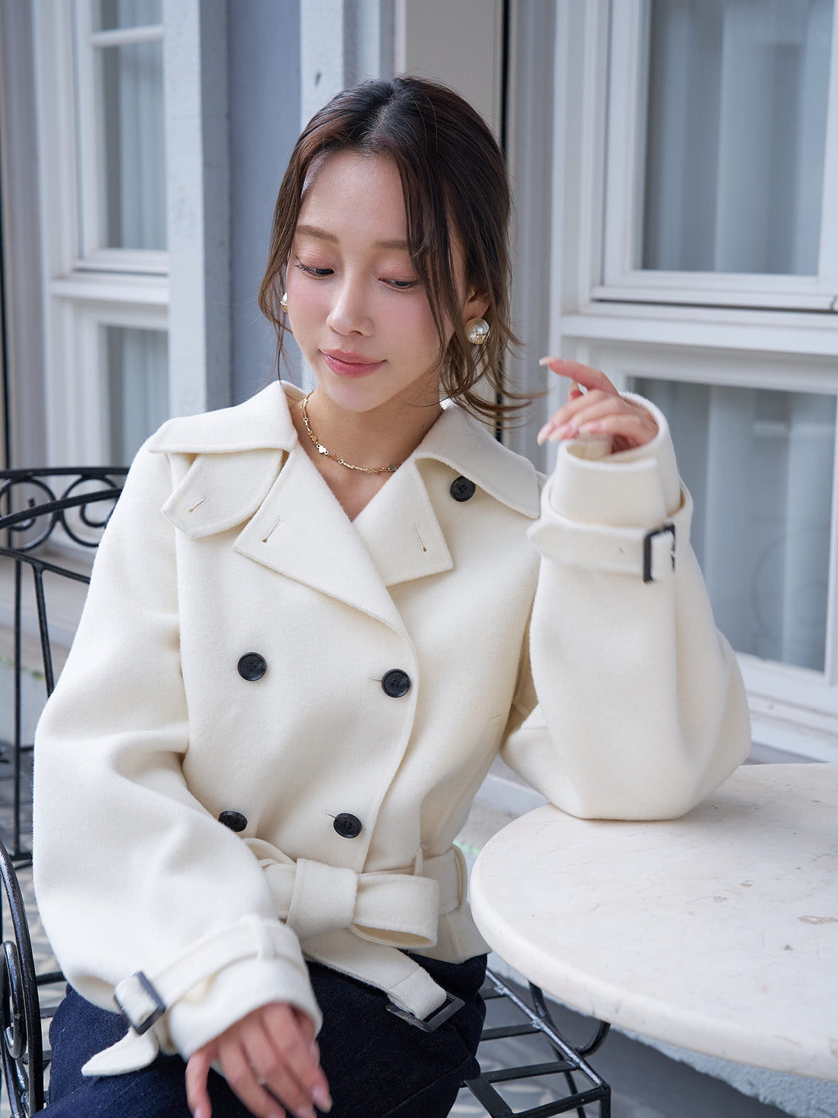 ウールショートトレンチコート