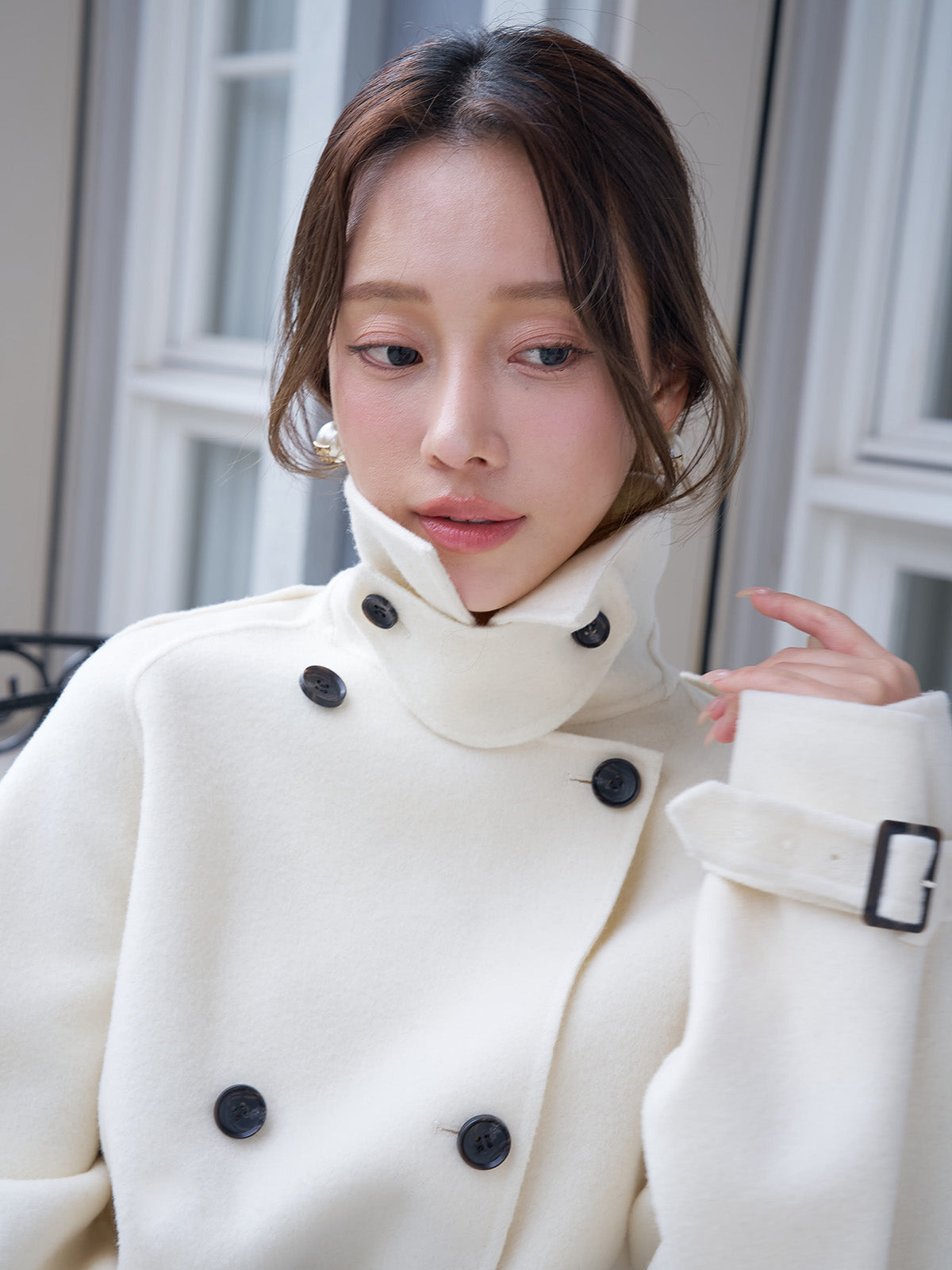 ウールショートトレンチコート