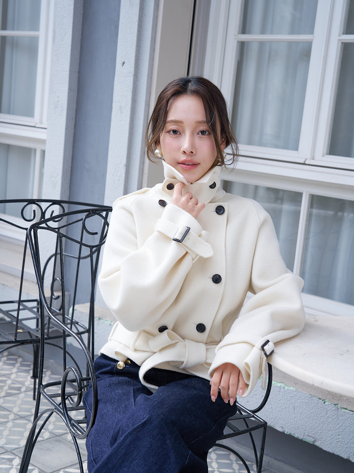 ウールショートトレンチコート