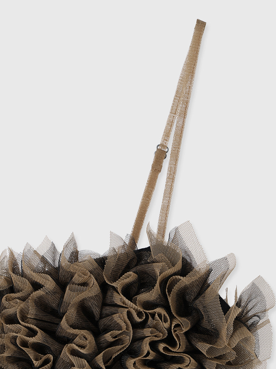 チュールフリルベアトップ