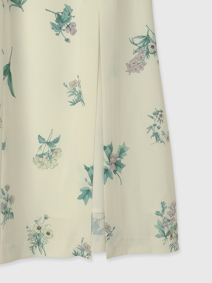 ボタニカルフラワーハーフスリーブワンピース