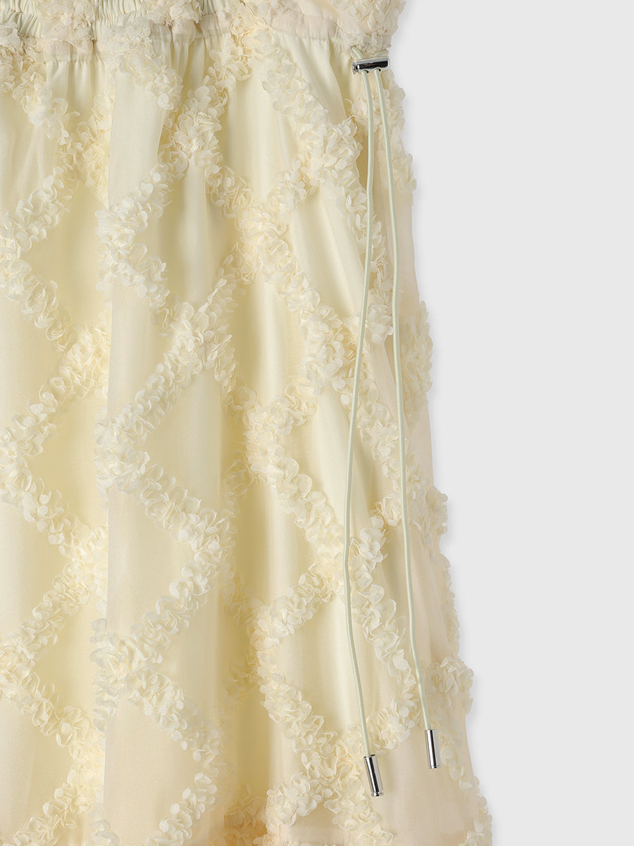 チェック刺繍ワンピース