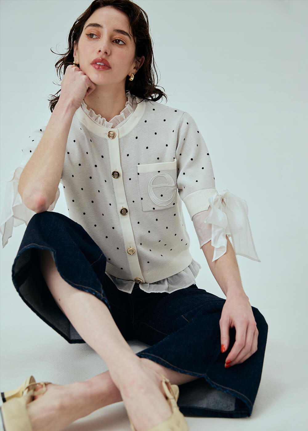 Attached Half Sleeve Cardigan