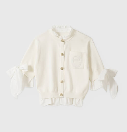 Attached Half Sleeve Cardigan C