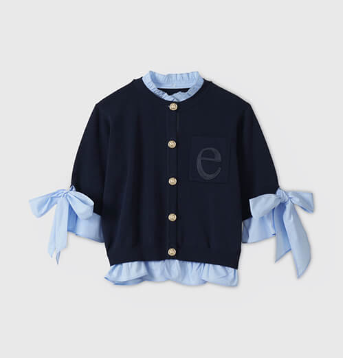 Attached Half Sleeve Cardigan E