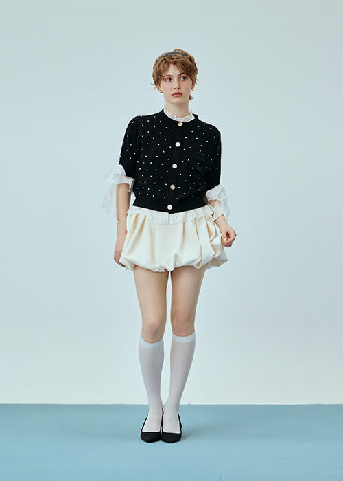 Attached Half Sleeve Cardigan