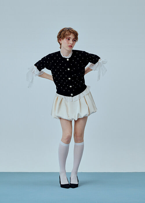 Attached Half Sleeve Cardigan