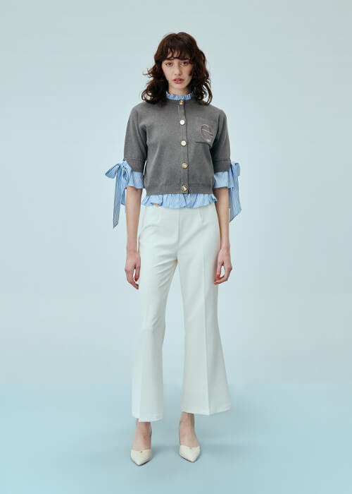 Attached Half Sleeve Cardigan