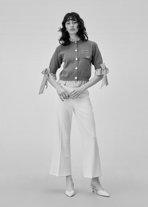 Attached Half Sleeve Cardigan