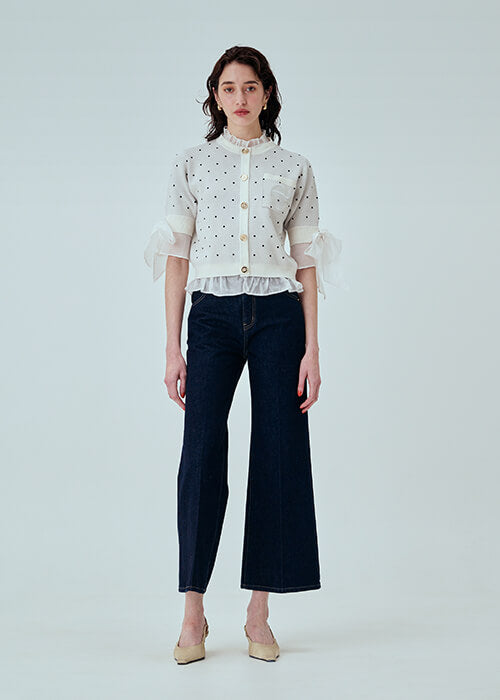 Attached Half Sleeve Cardigan