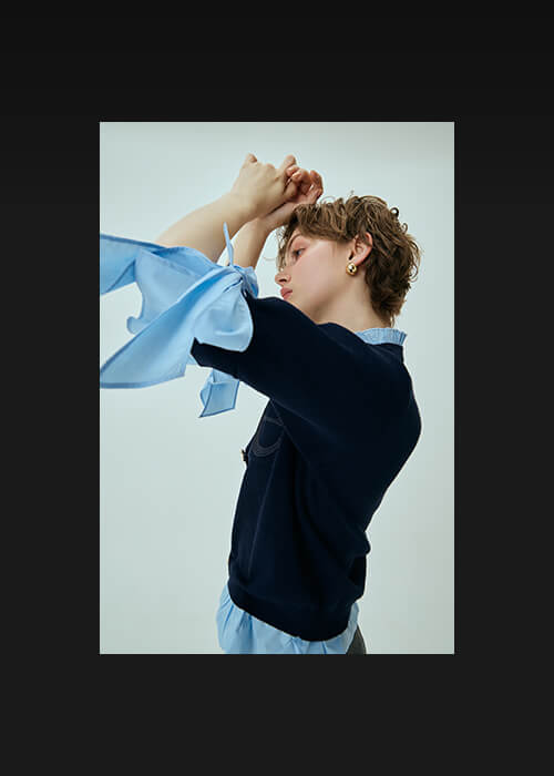 Attached Half Sleeve Cardigan