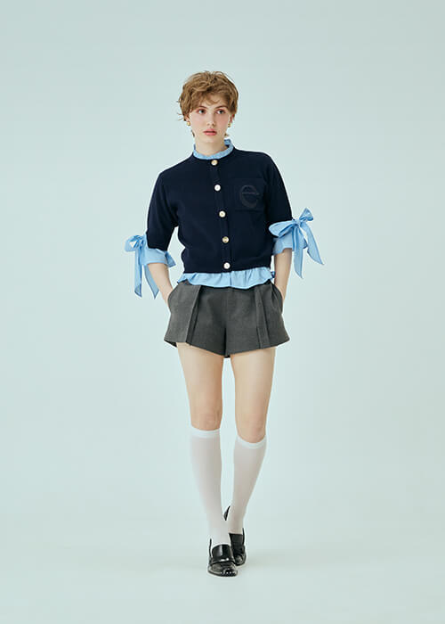 Attached Half Sleeve Cardigan