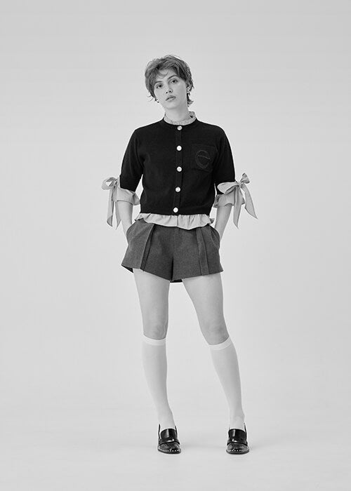 Attached Half Sleeve Cardigan