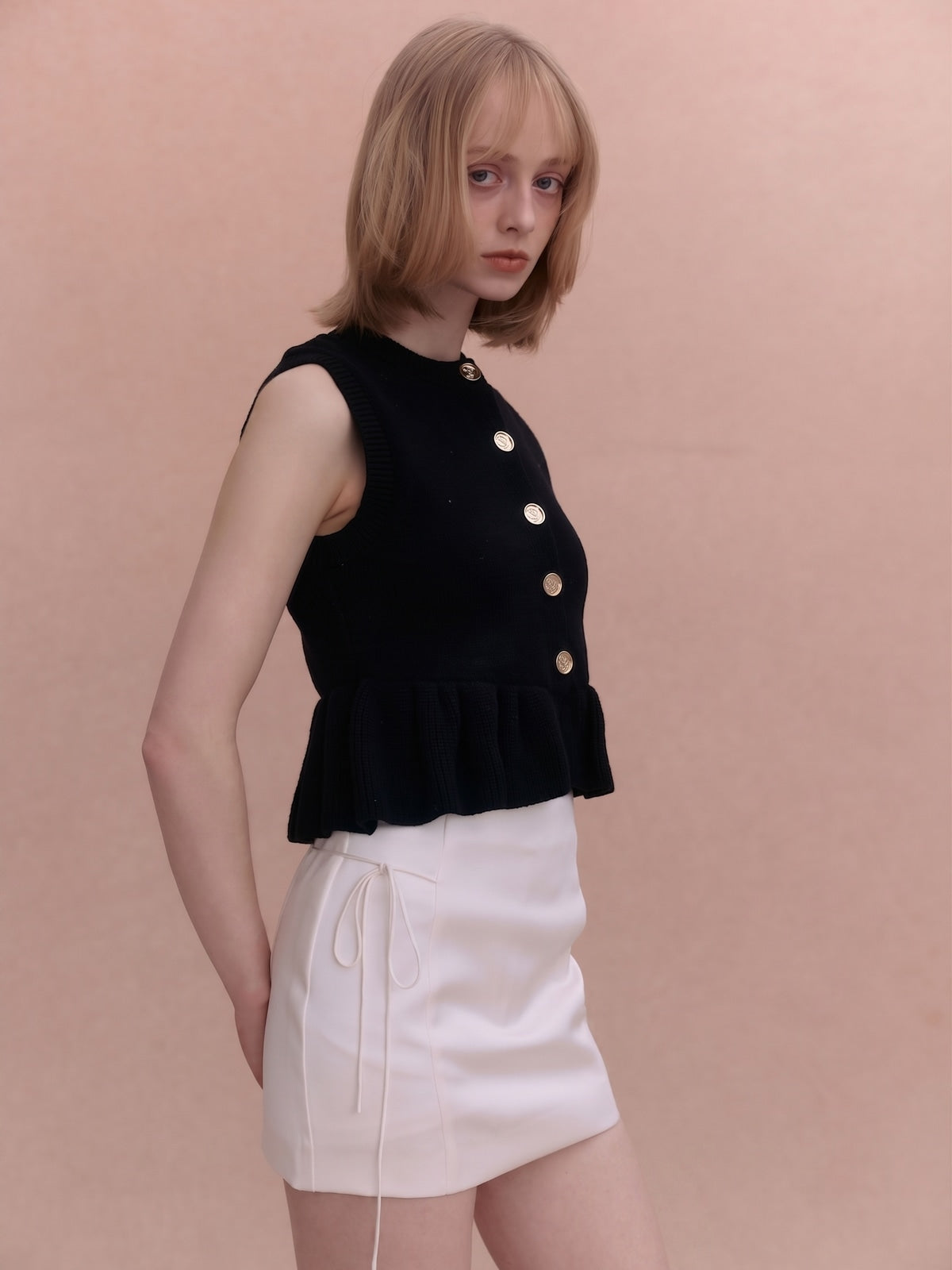 SIGN BUTTON KNIT TOP