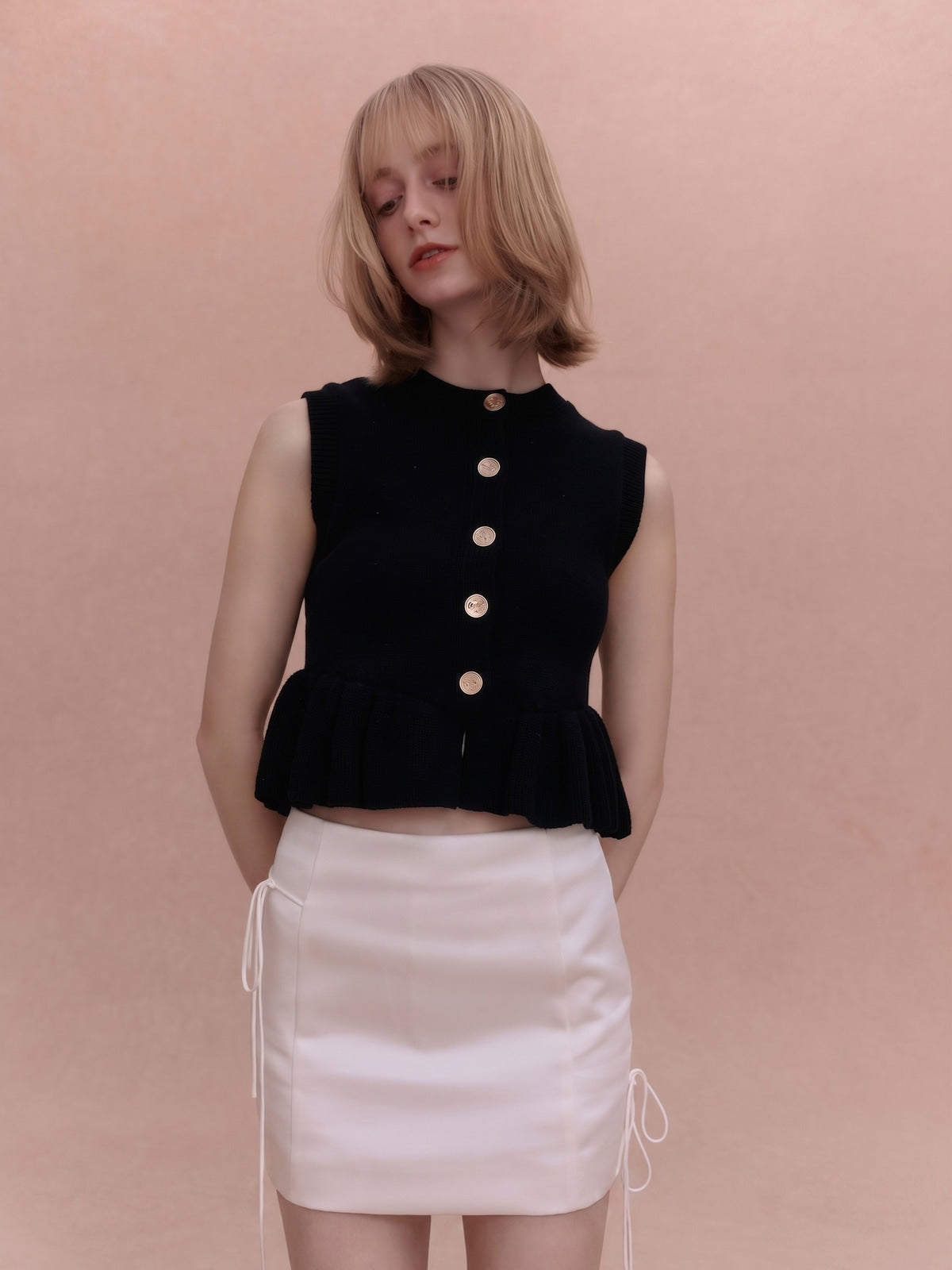 SIGN BUTTON KNIT TOP