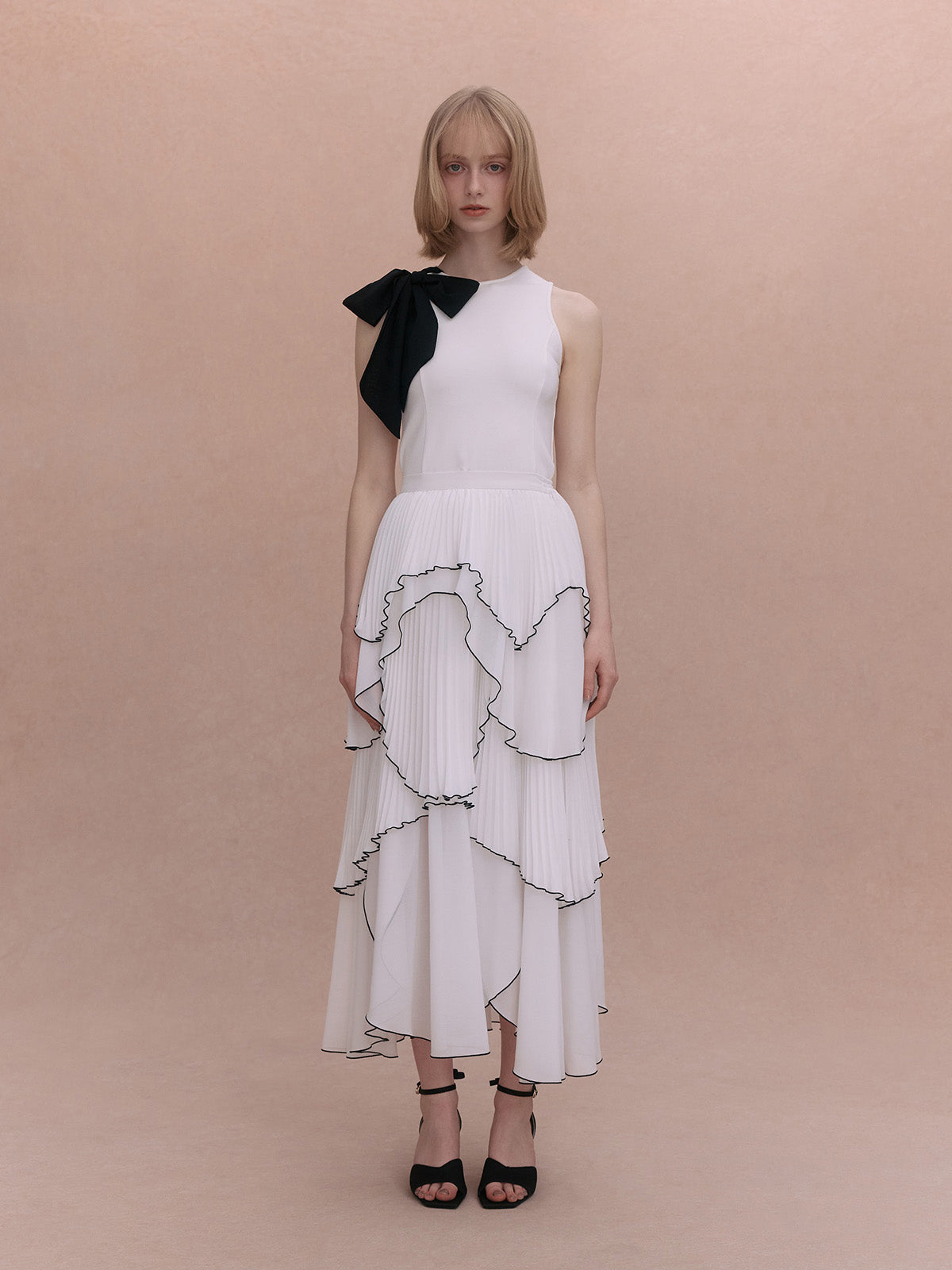 PLEATED RUFFLE SKIRT