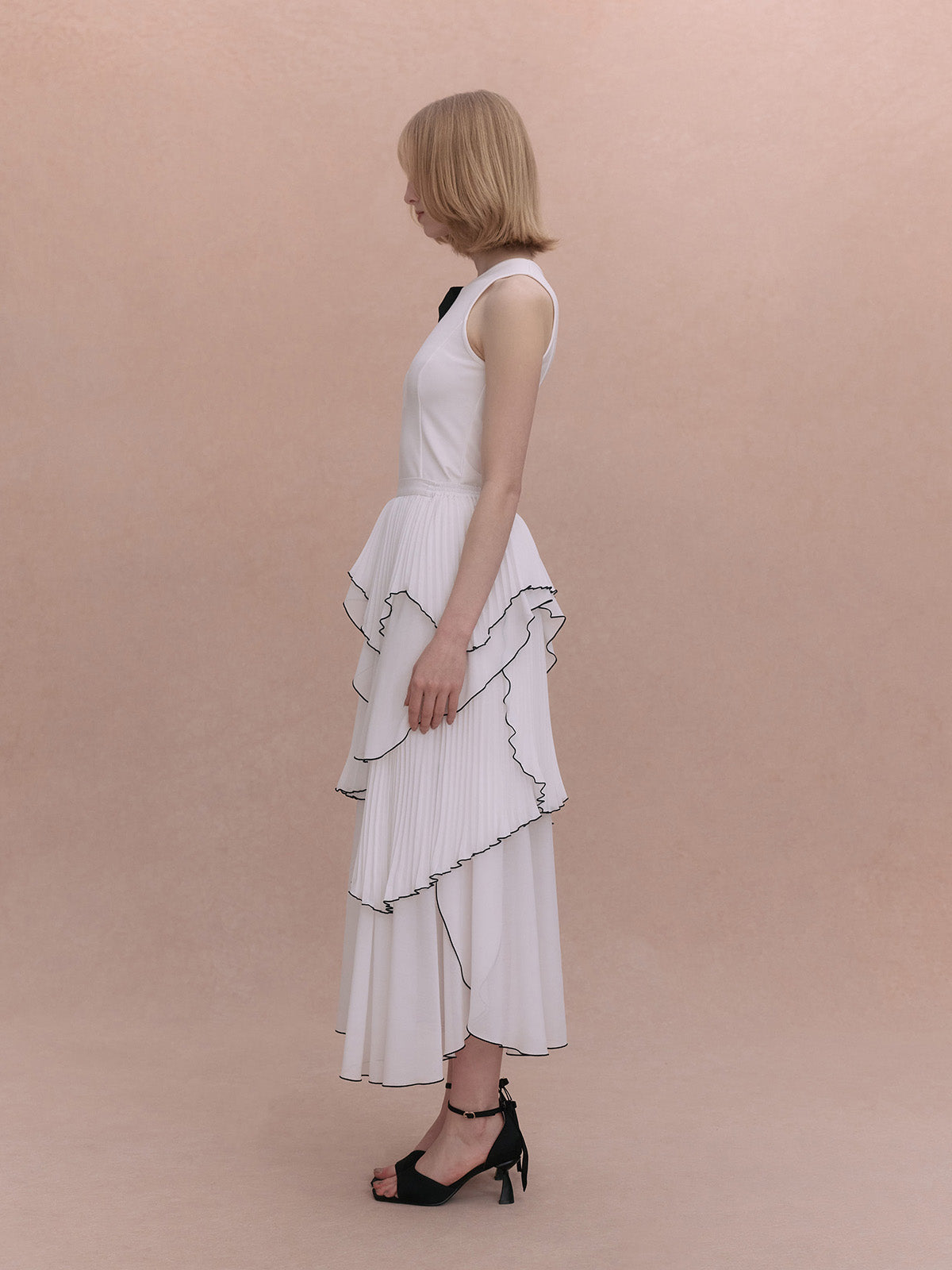 PLEATED RUFFLE SKIRT