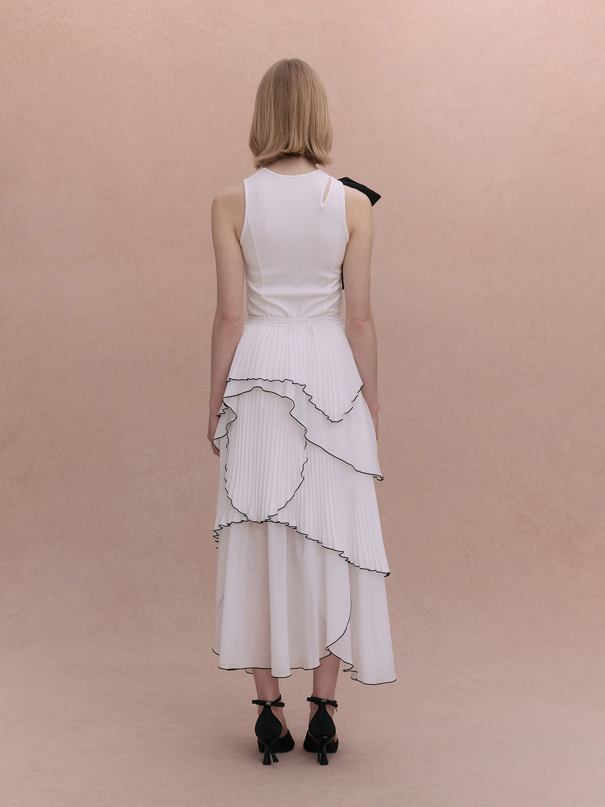 PLEATED RUFFLE SKIRT