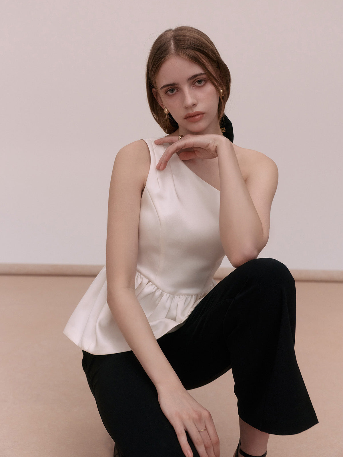 SATIN ONE SHOULDER TOPS