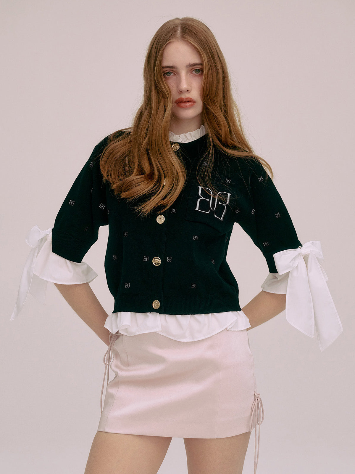 PAPILLON EMBROIDERY ATTACHED CARDIGAN
