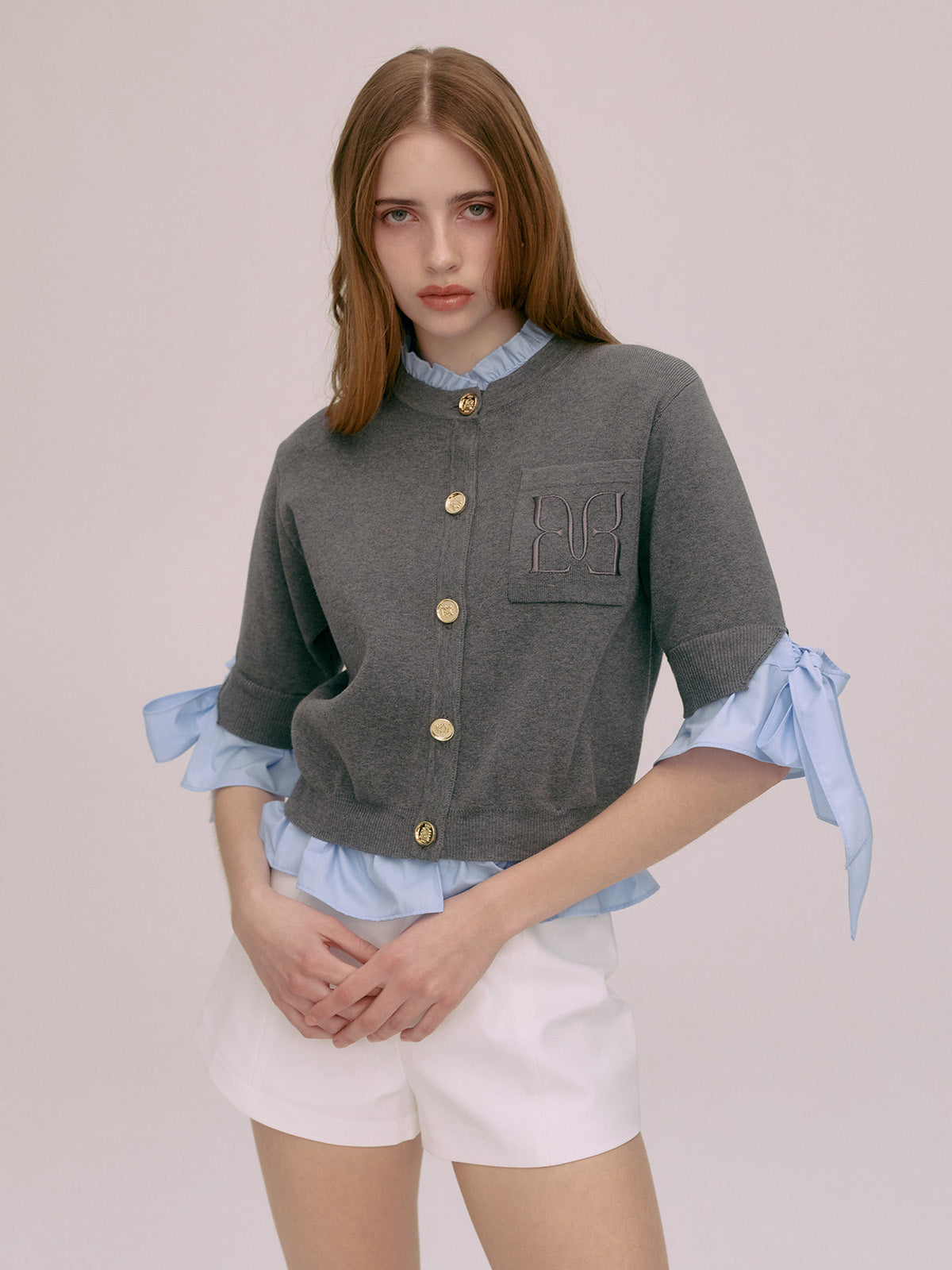 MODEL:176cm／COLOR:GREY／SIZE:F